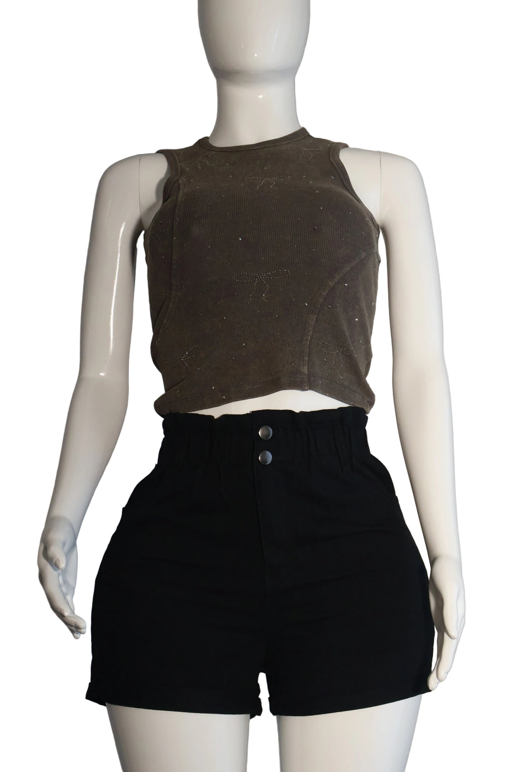Rhinestone Ribbon Tank Top
