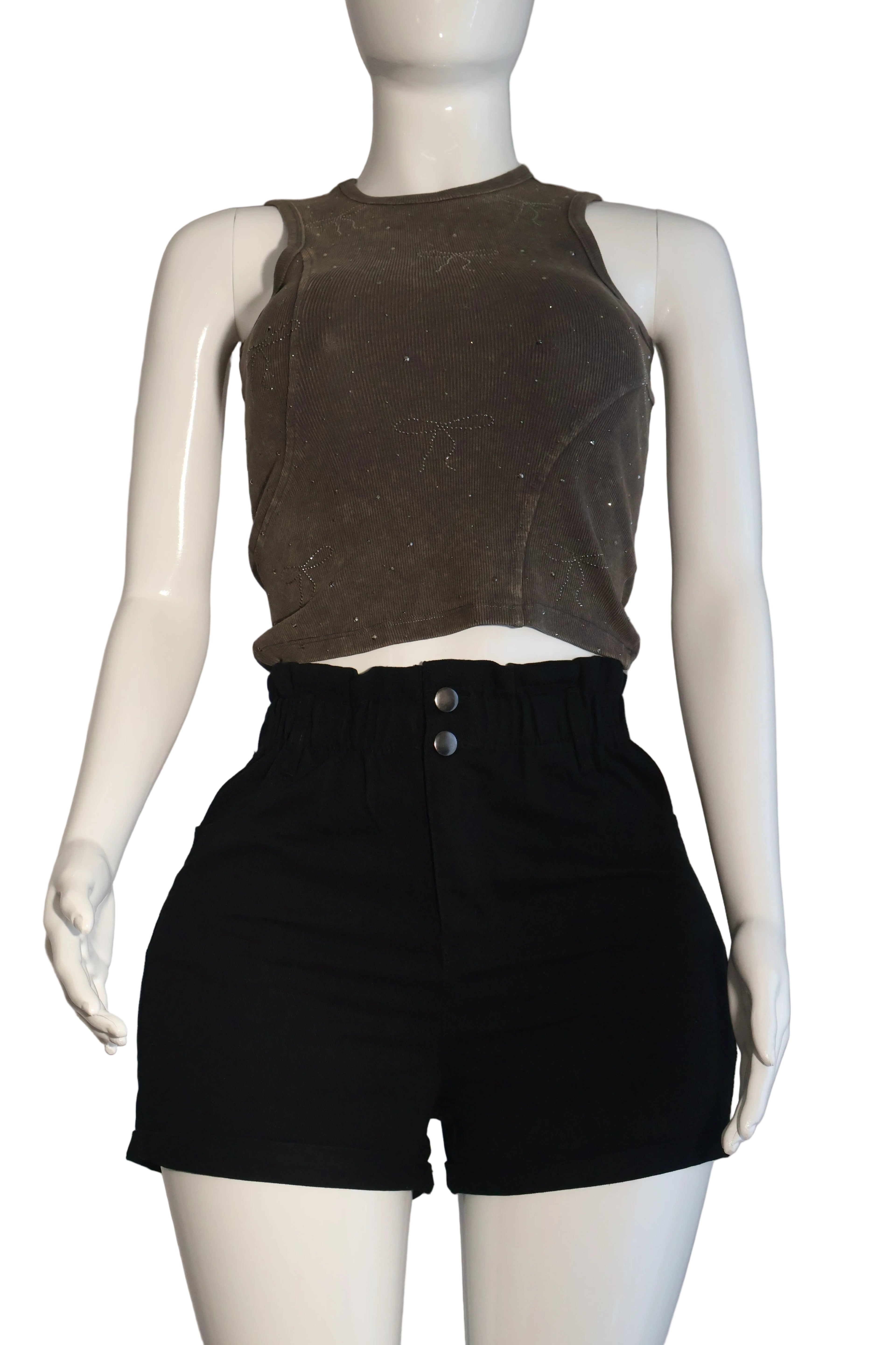 Rhinestone Ribbon Tank Top