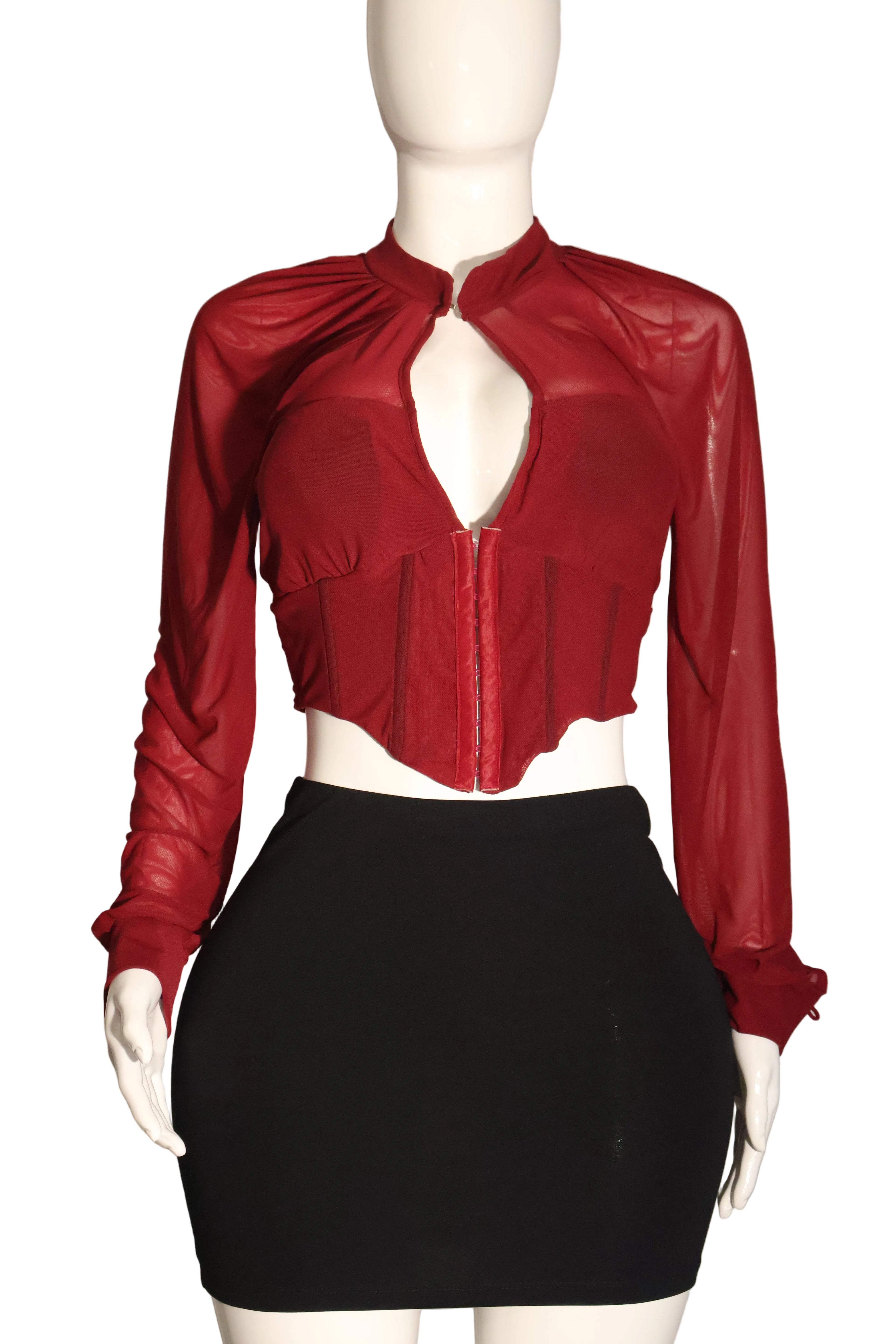 Crimson Flutter Top