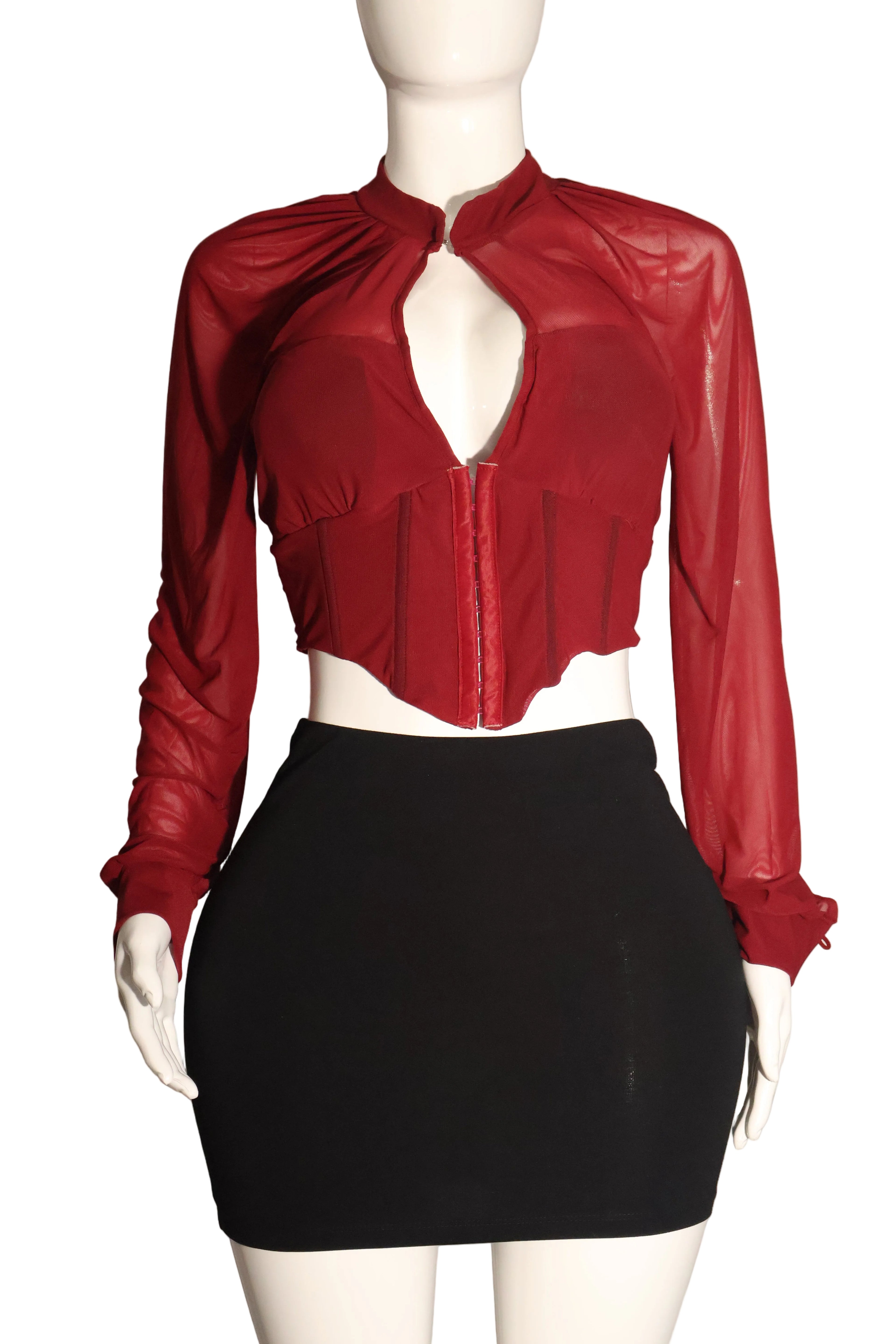 Crimson Flutter Top