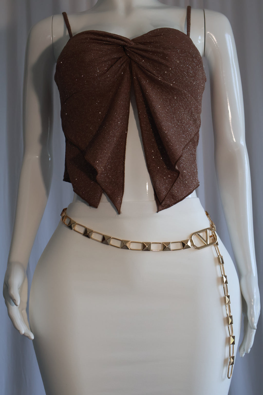 Sparkle Drape Crop Top