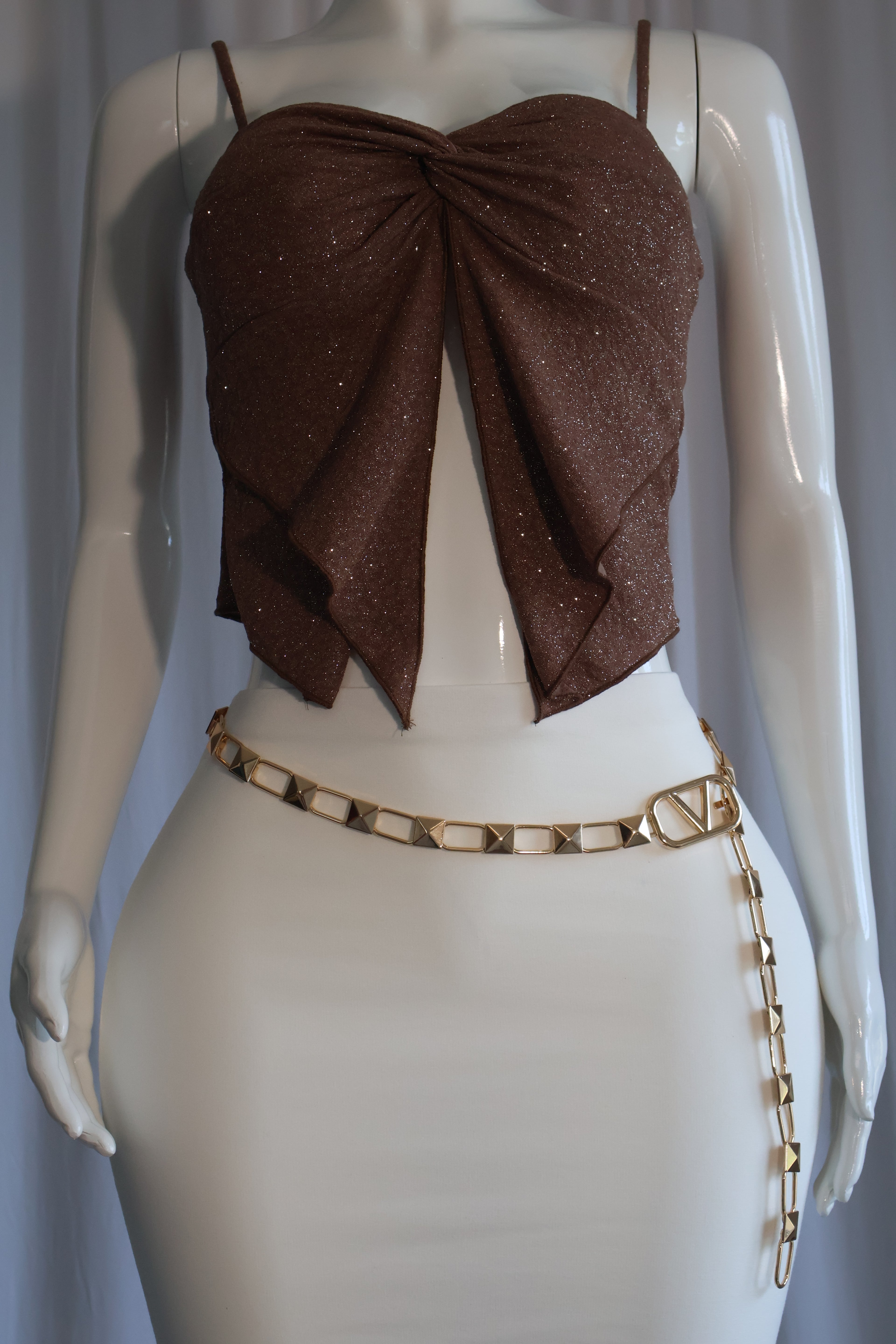 Sparkle Drape Crop Top