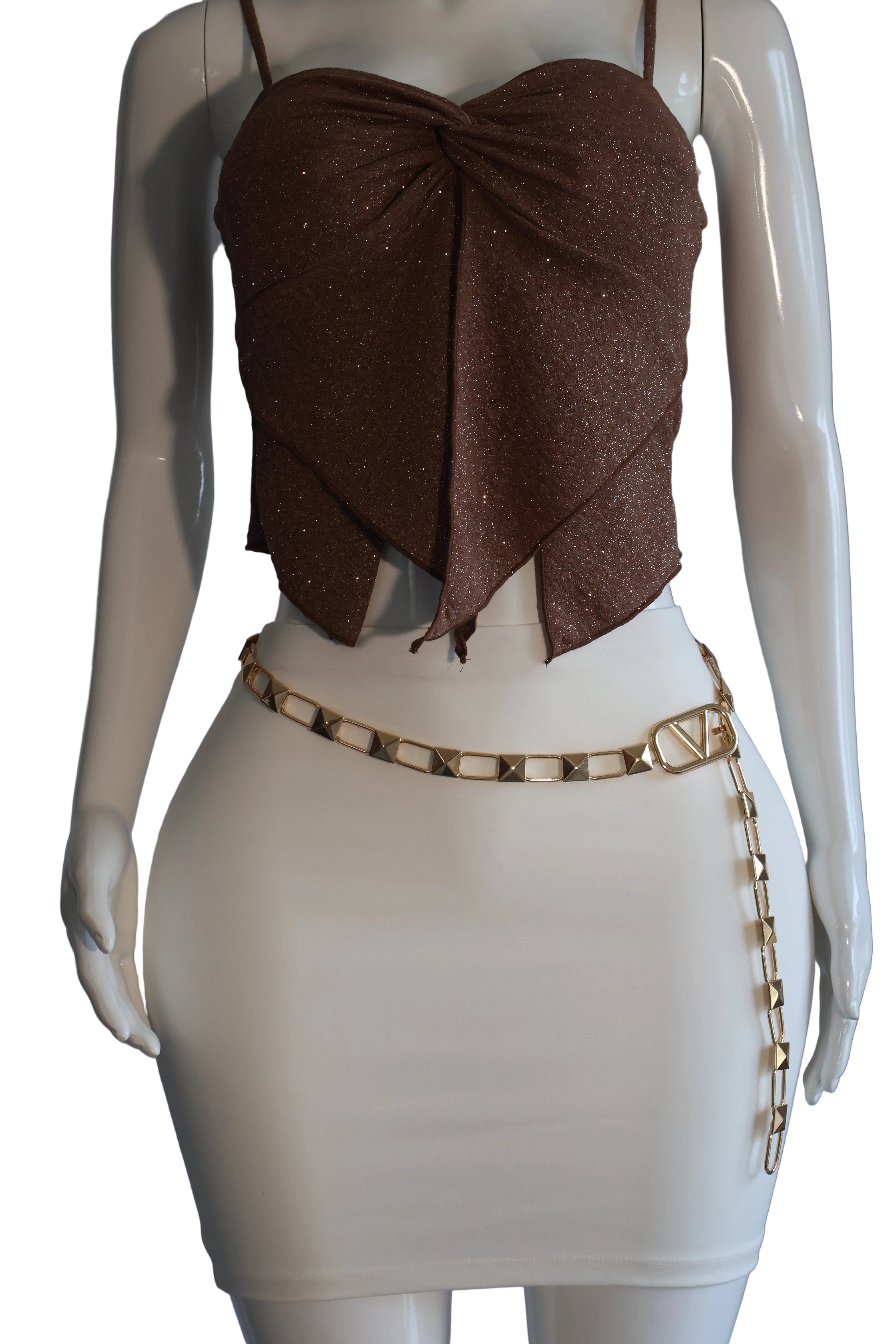 Sparkle Drape Crop Top