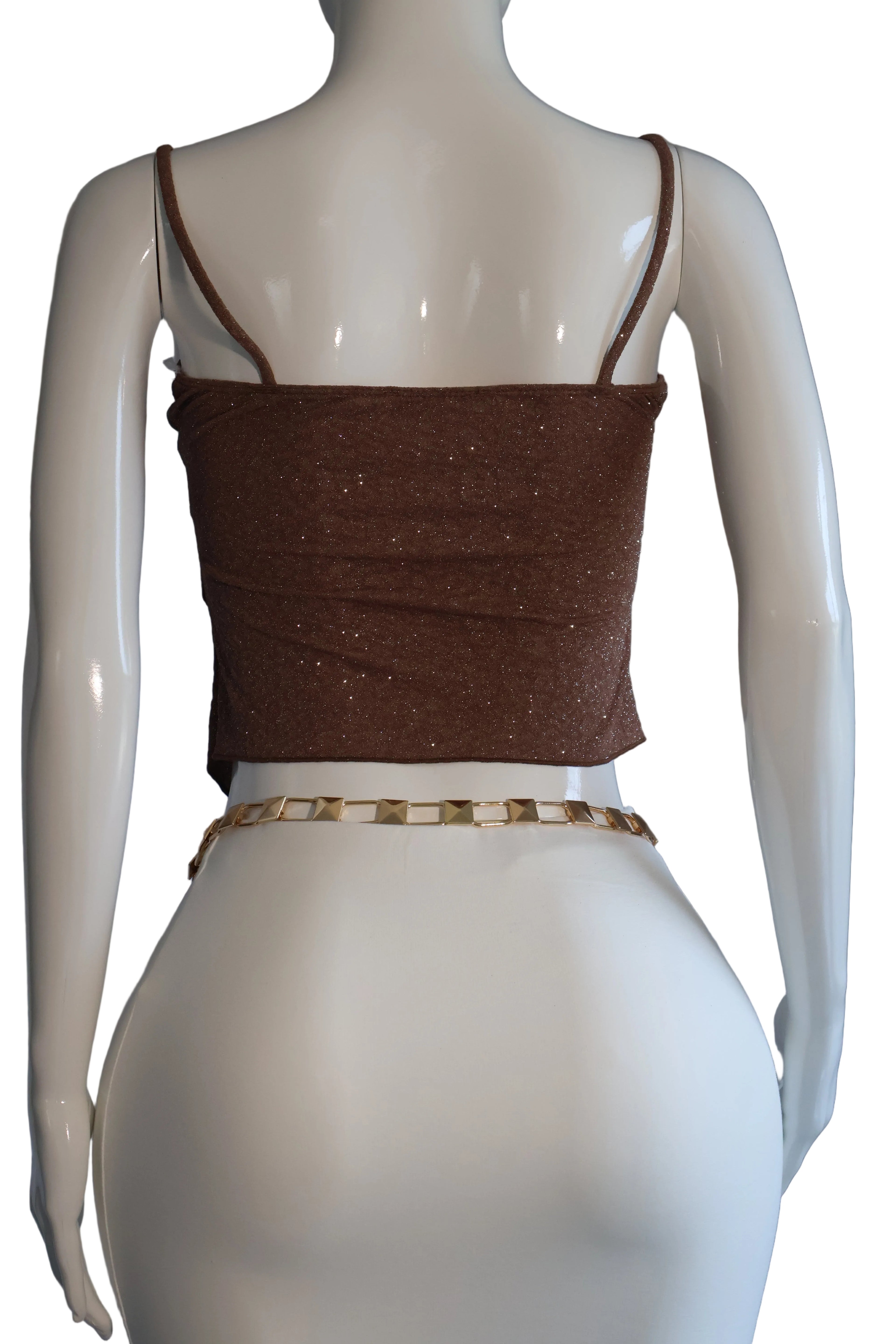 Sparkle Drape Crop Top