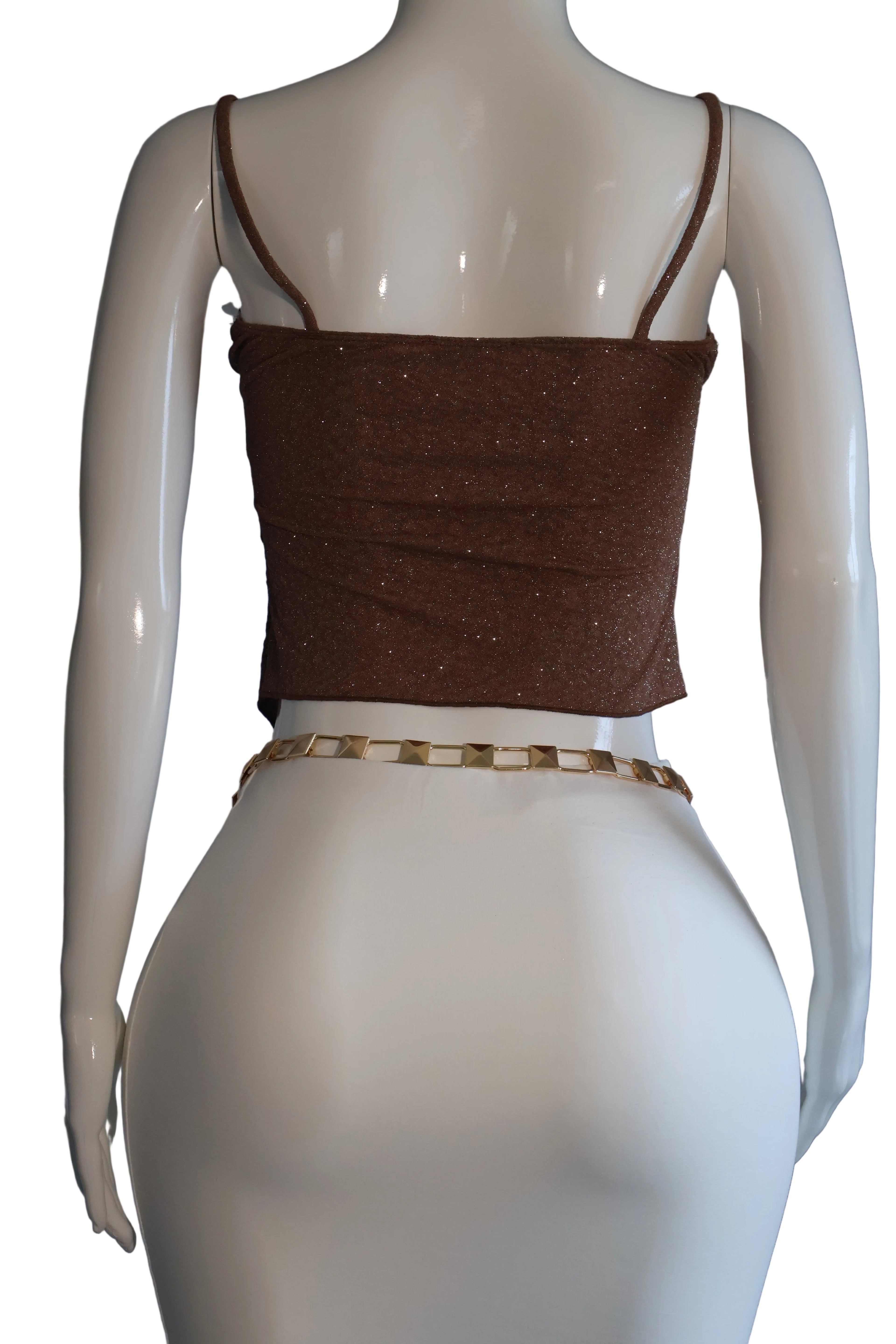 Sparkle Drape Crop Top