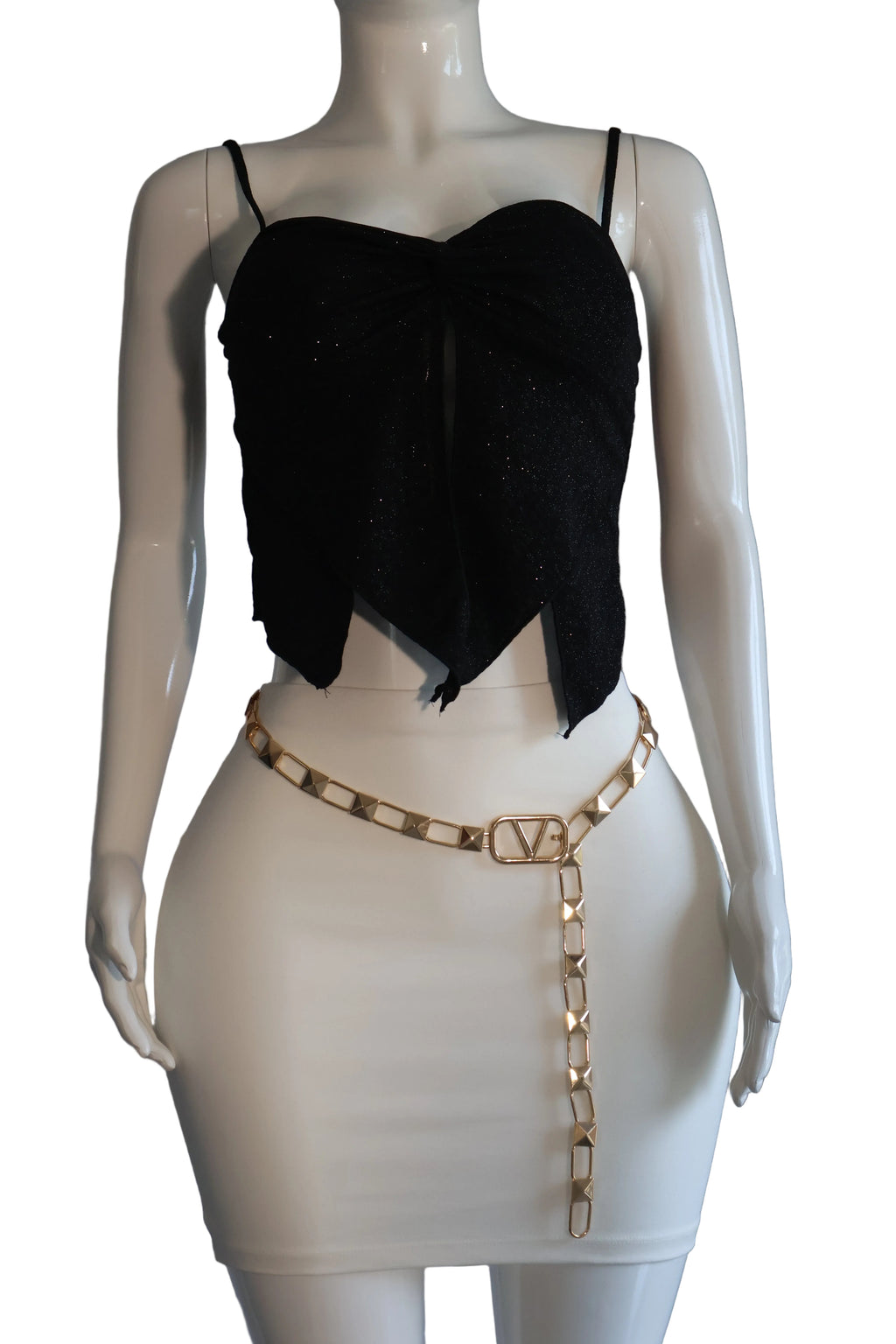 Sparkle Drape Crop Top