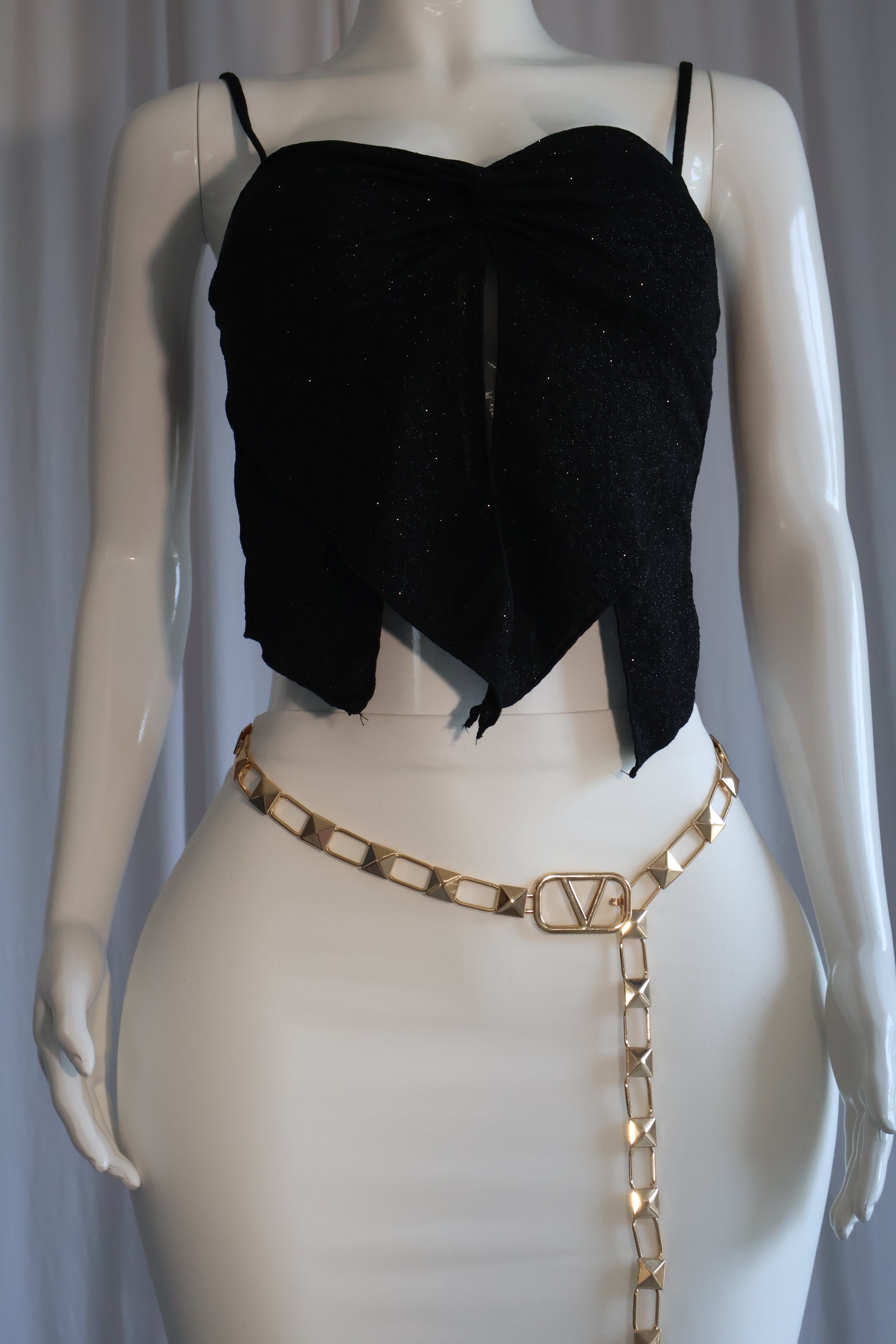 Sparkle Drape Crop Top