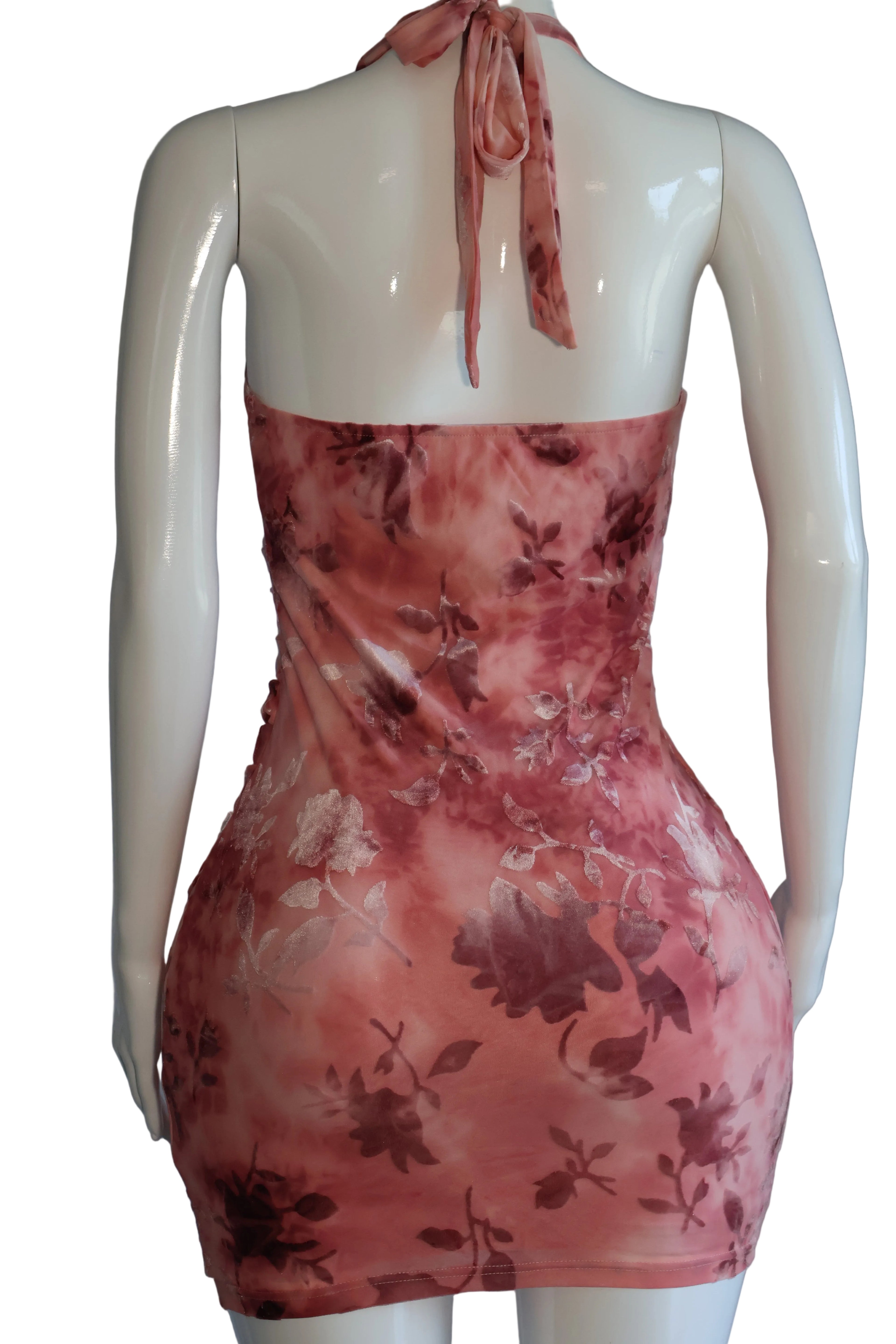 Blush Bloom Halter Dress
