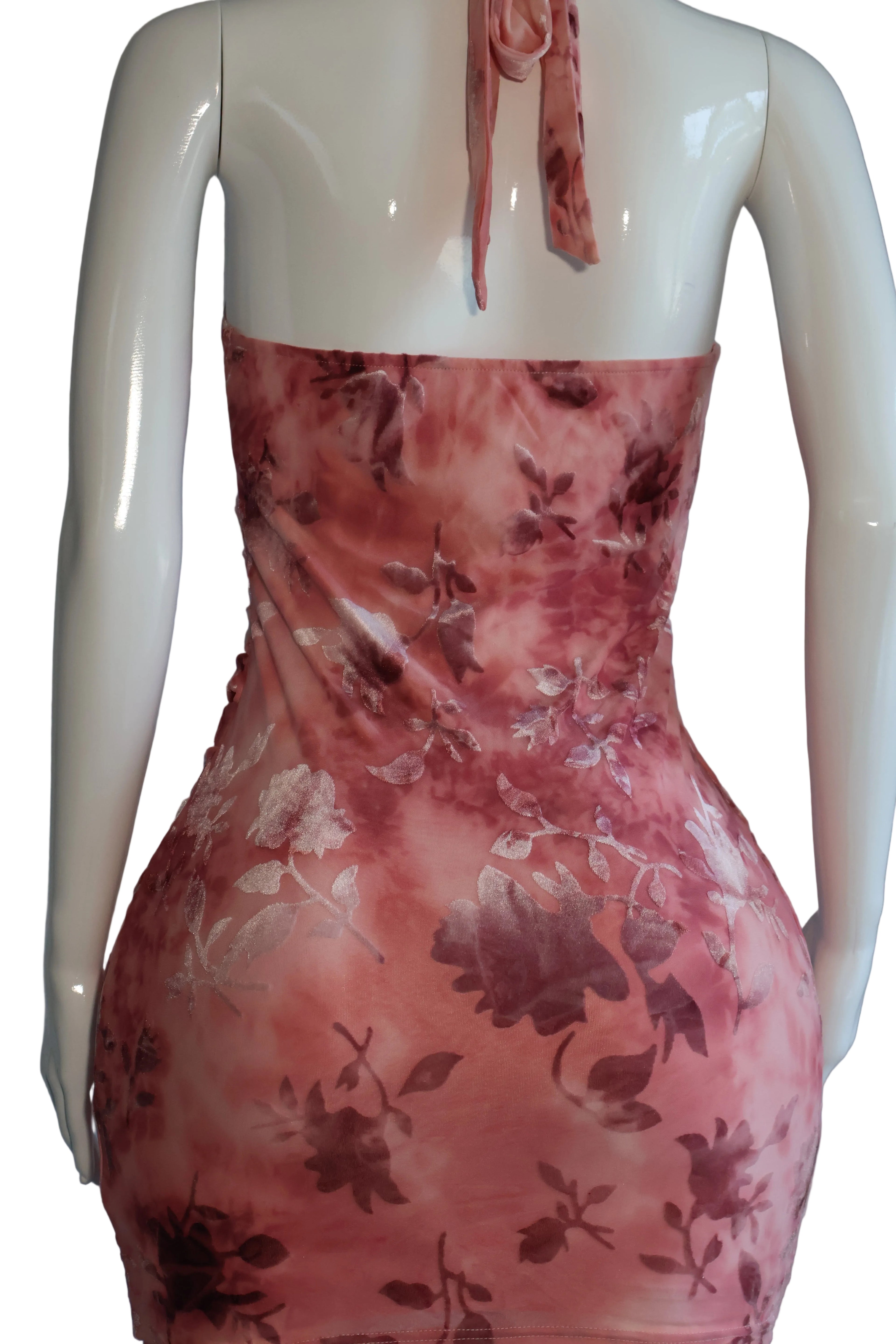 Blush Bloom Halter Dress