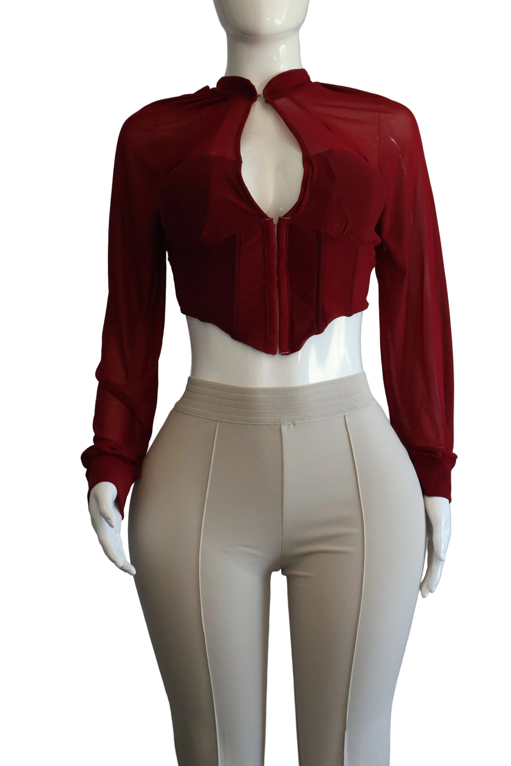 Crimson Flutter Top