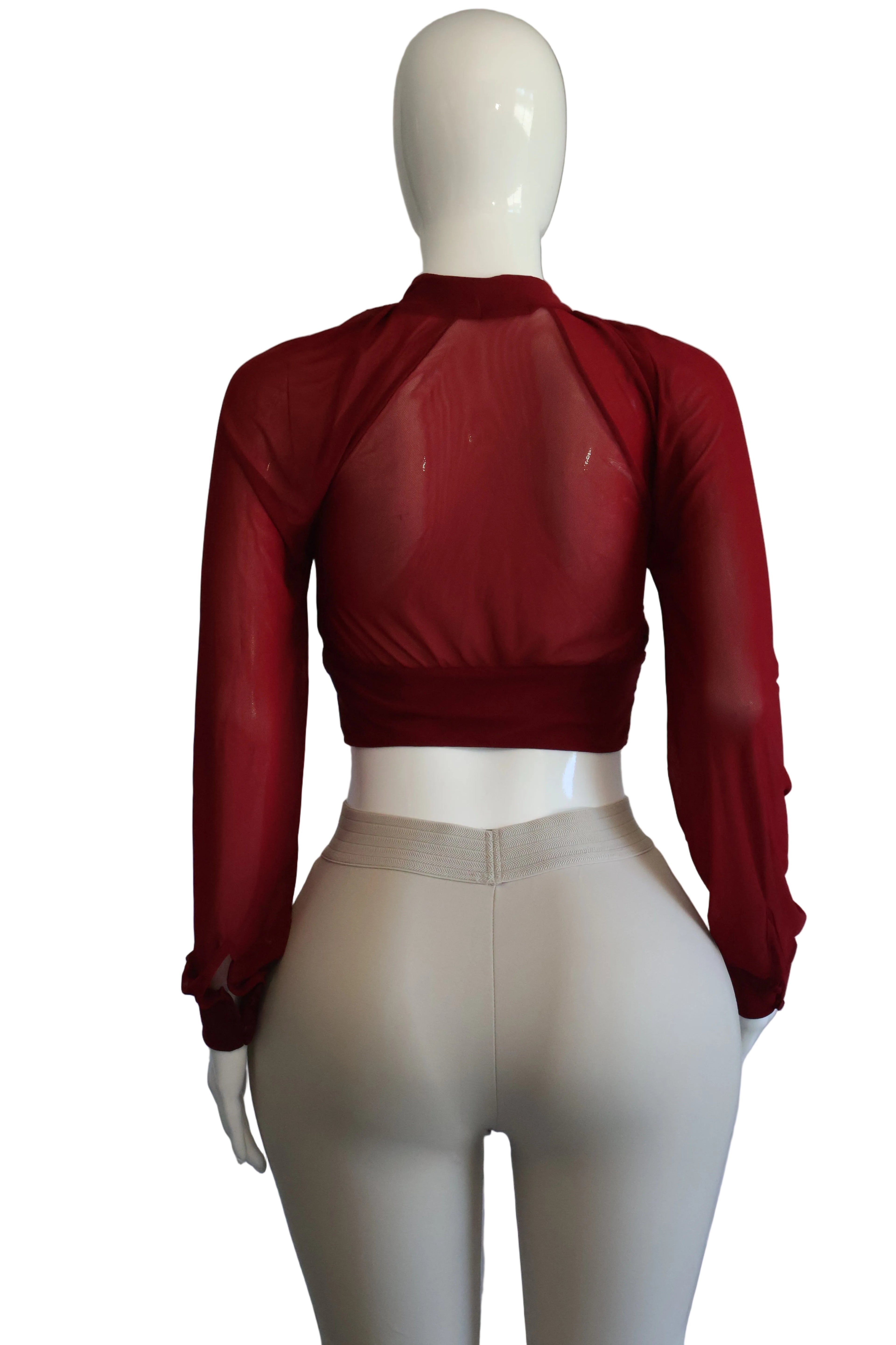 Crimson Flutter Top