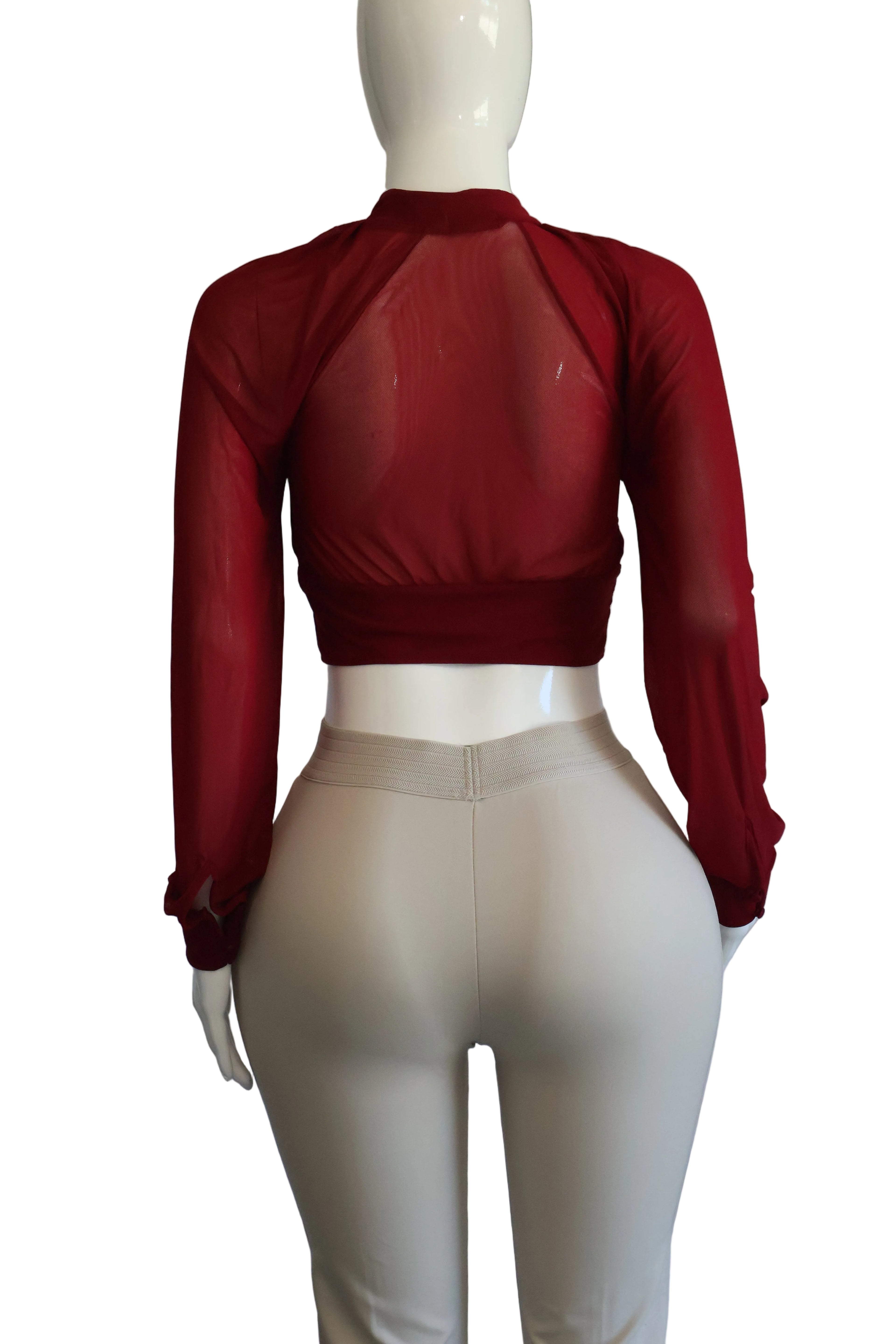 Crimson Flutter Top