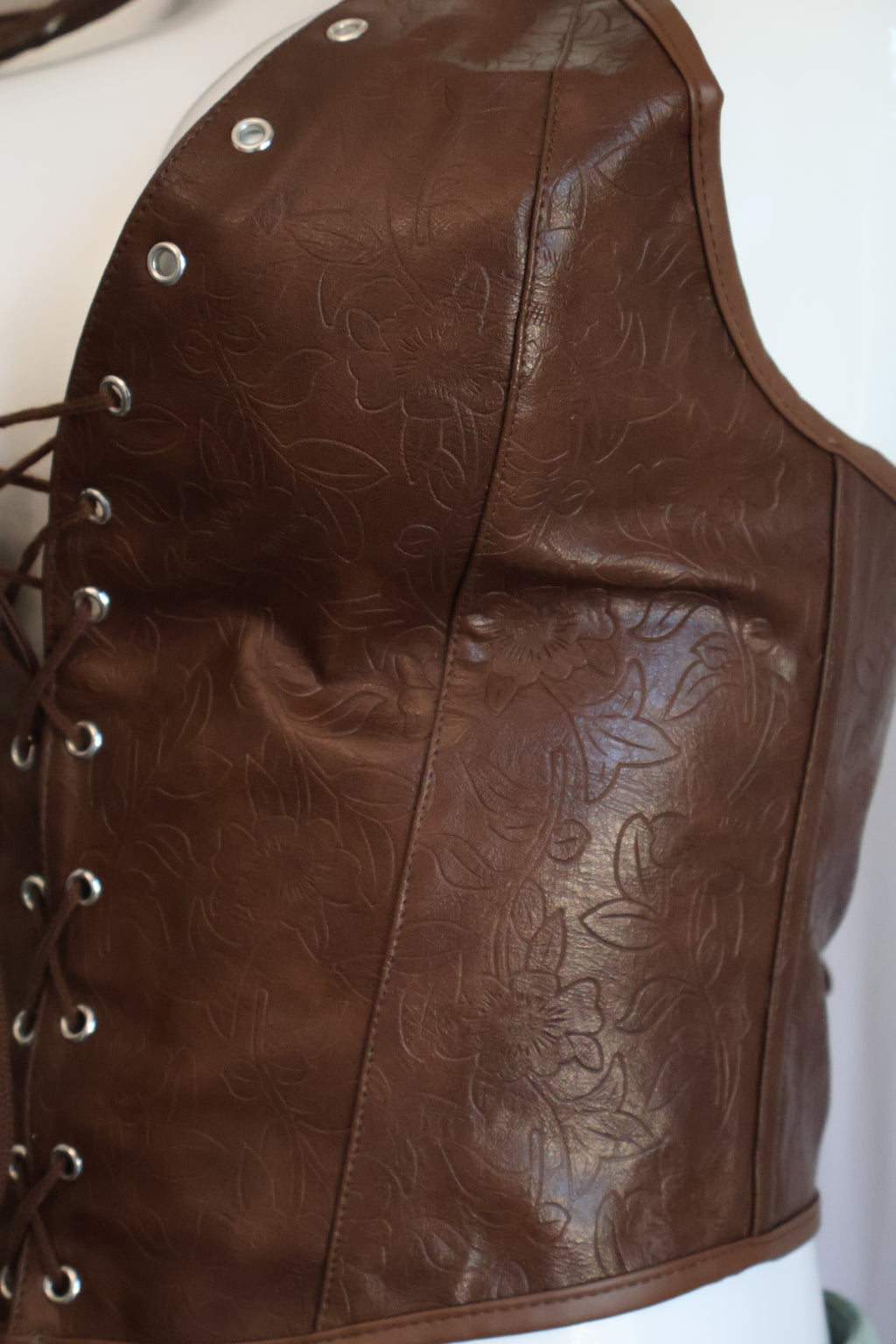 Cowgirl Brown Halter Top Corset