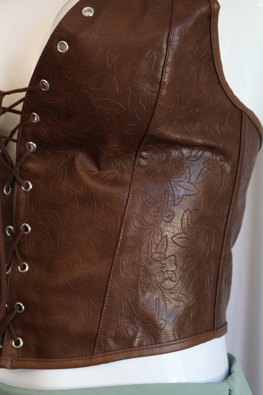 Cowgirl Brown Halter Top Corset