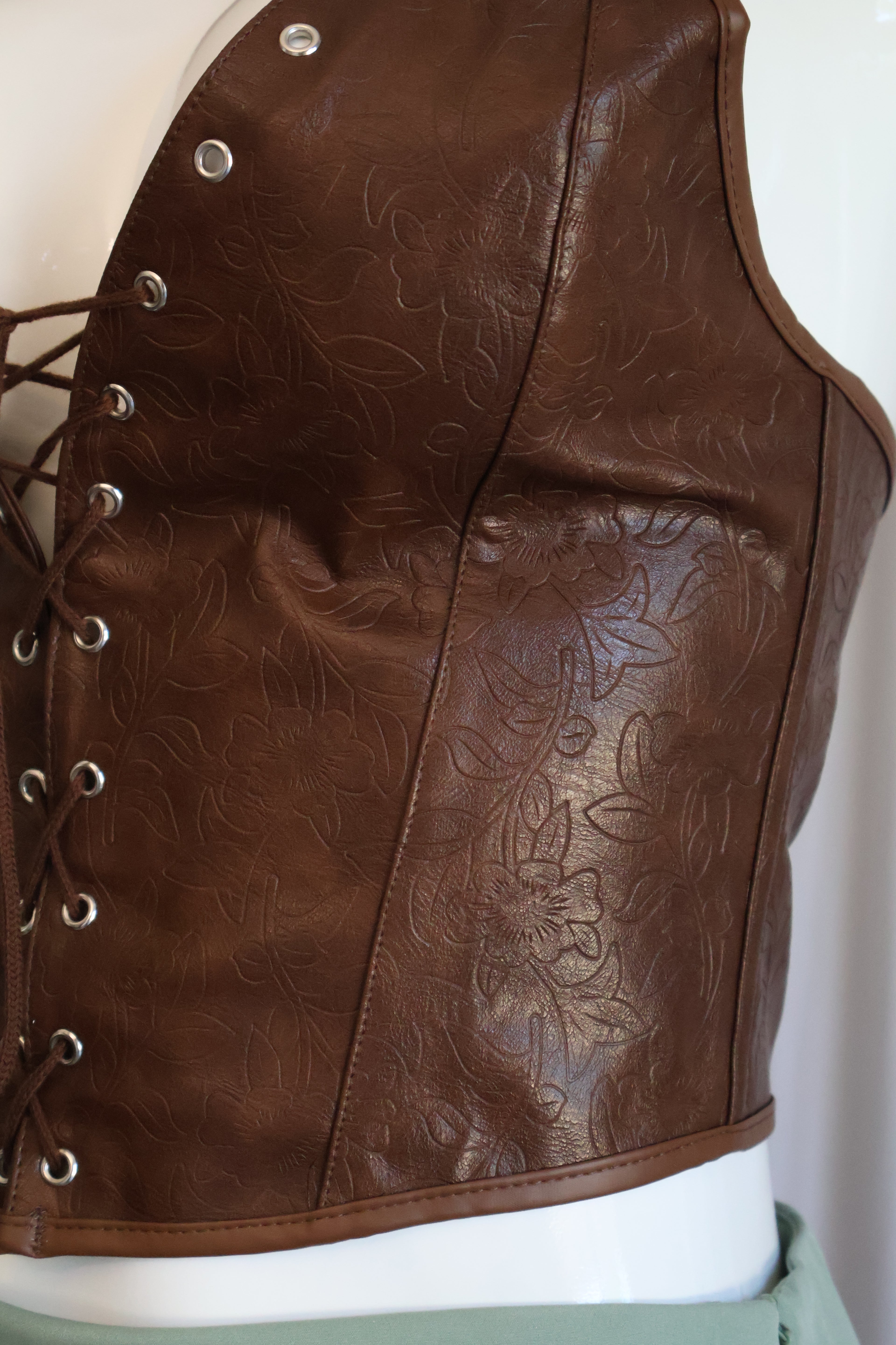 Cowgirl Brown Halter Top Corset
